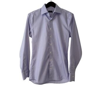 Proper Cloth Non Iron Supima Button Down Mens Custum Lavander Blue Sz 15.9/34.2